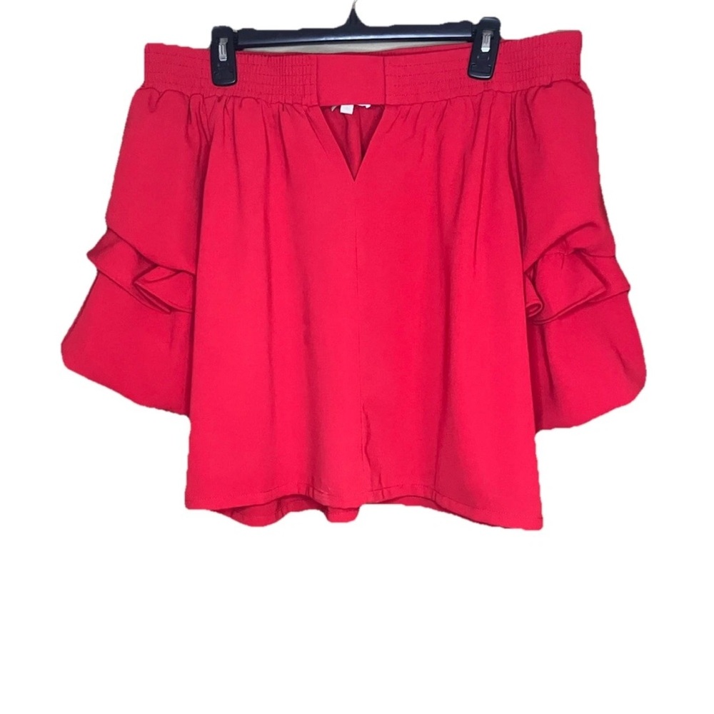Jade Melody Tam Red Off Shoulder Blouse Womenโs Small